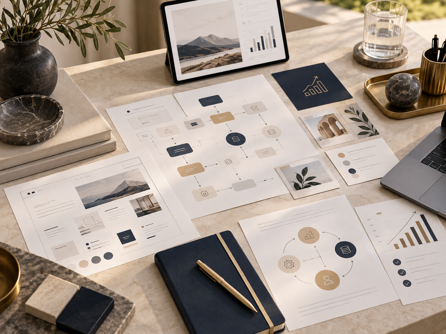 Prime Business Systems workspace and digital systems concept